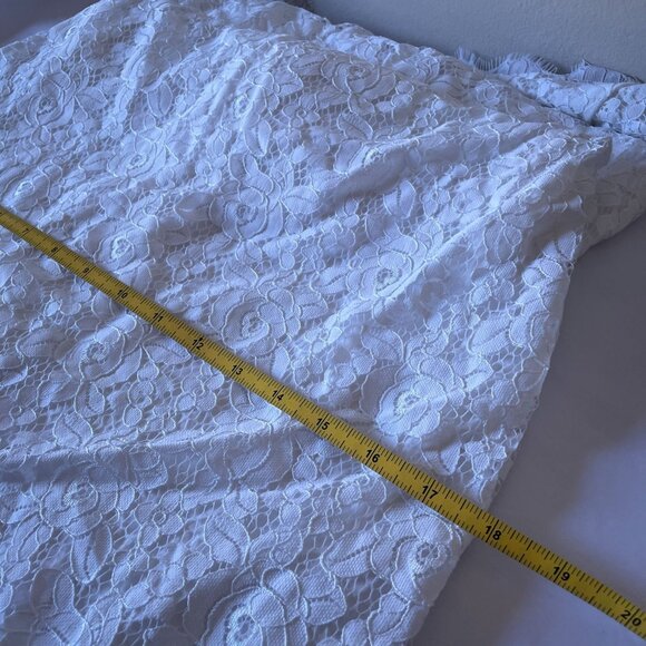 NWT Diane Von Furstenberg Barbara White Lace Mini Dress SZ 4 Rose Floral Bridal - Picture 9 of 11